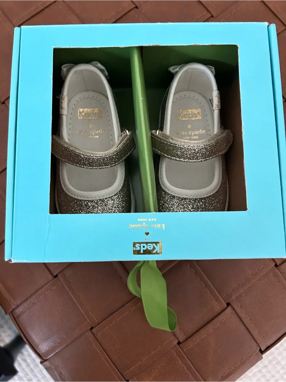 Keds X Kate Spade NewYork Sloan Mary Jane CribSneakers Baby Shoe Size 3 Gold